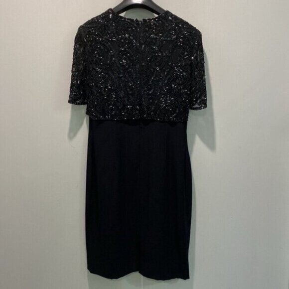 Neiman Marcus Black Sparkling High Society Beaded Dress size 10 - Picture 14 of 16